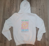 Adult "Boat Waves Sun Rays" Graphic Hoodie - White