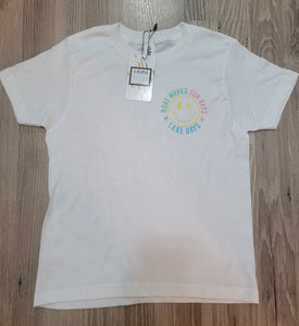 Youth "Boat Waves Sun Rays" Graphic Tee - White