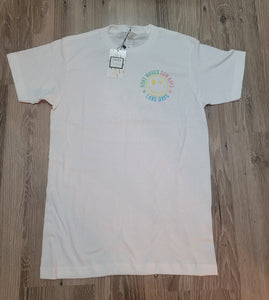 Adult "Boat Waves Sun Rays" Graphic Tee - White