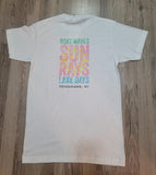 Adult "Boat Waves Sun Rays" Graphic Tee - White