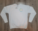 Adult "Boat Waves Sun Rays" Graphic Crewneck  - White