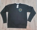 Adult "Boat Waves Sun Rays" Graphic Crewneck  - Black