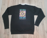 Adult "Boat Waves Sun Rays" Graphic Crewneck  - Black