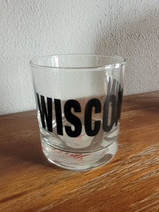 Wisconsin Rocks Glass - black 11 oz