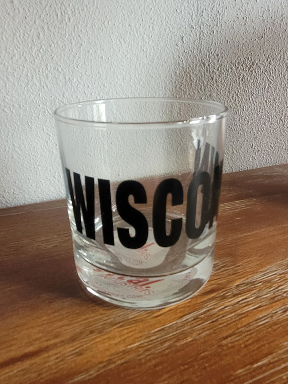 Wisconsin Rocks Glass - black 11 oz