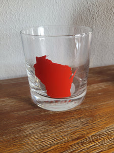 Wisconsin State Rocks Glass - Red 11 oz