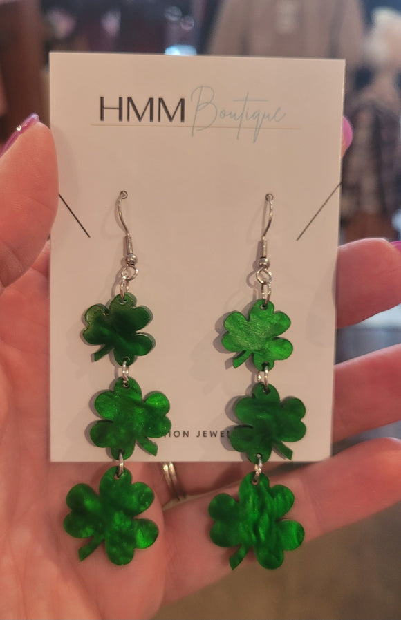 Dangle Shamrock Earrings