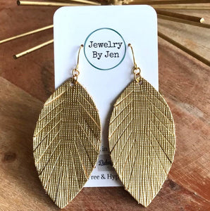 Fringe Leaf Earrings - Gold