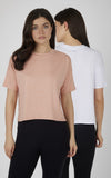 2 Pack Super Soft Short Sleeve U-neck T Shirts - Canyon Clay/White
