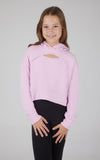 Girls Soft Scuba Hoodie With Front Keyhole - Pink