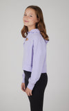 Girls Soft Scuba Hoodie With Front Keyhole - Lavender