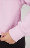 Girls Soft Scuba Hoodie With Front Keyhole - Pink