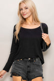 Black Keyhole Detail Long Sleeve Top