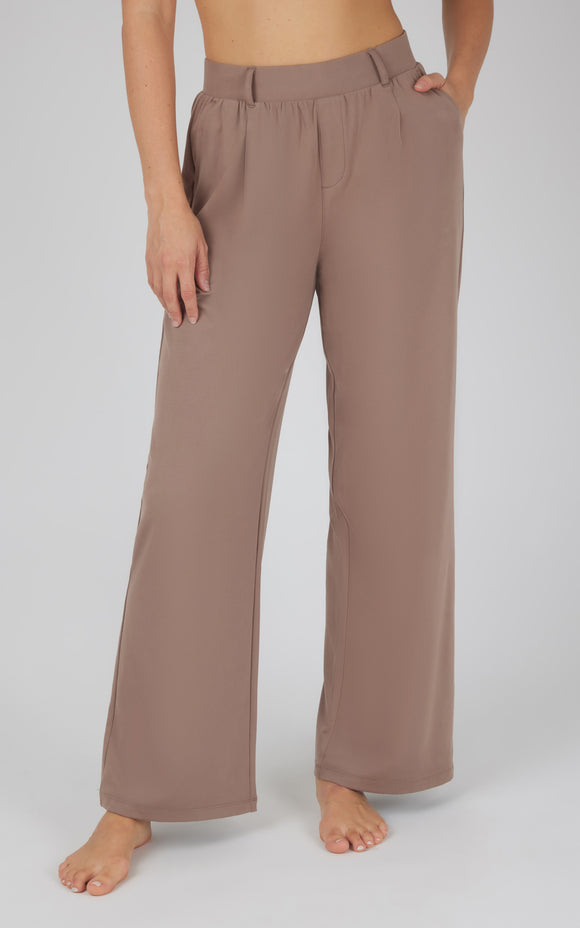 Women's Lux Daily Trouser Pleated Pants - Taupe