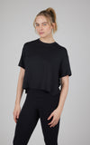 Women's Super Soft Short Sleeve Boxy Tee 2 Pack - Black/White