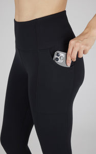 Women's Lux Ankle Leggings With Utility Pockets - Black