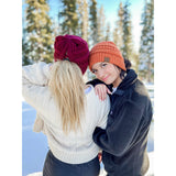 Criss-Cross Knit Beanie: Neon Orange