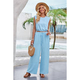 Two Piece Sleeveless Wide Leg Set