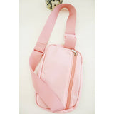 Solid Color Crossbody Fanny Pack Belt Bag: LIGHT PINK