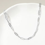 Paperclip Chain Necklace: Silver