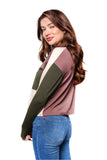 Women's Long Sleeve Half Zip Colorblock Top 