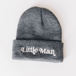 Matching Knit Hats- Little Man- Dark Gray: Youth Size