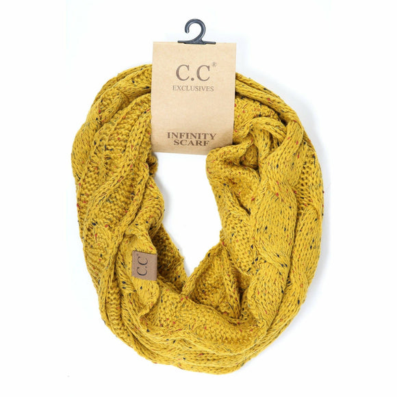 Flecked CC Infinity Scarf: Mustard