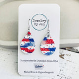 Small Teardrop Earrings: Red/White/Blue