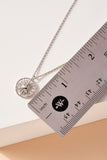 Round Sun Charm Necklace - Silver