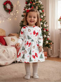 Toddler Christmas Tree & Bow Long Sleeve Dress