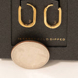 Gold Dipped Oval Latch Hoop Earrings: GD