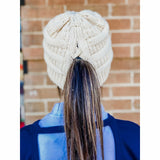 Criss-Cross Knit Beanie: Neon Orange