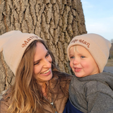 Matching Knit Hats- Little Man- Beige: Youth Size