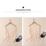 Long Sleeve Lace Blouse: Apricot