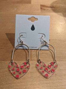 Heart Print Acrylic Earrings