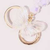 Cut Candy Color Flower Beads Butterfly Key chain: Multi