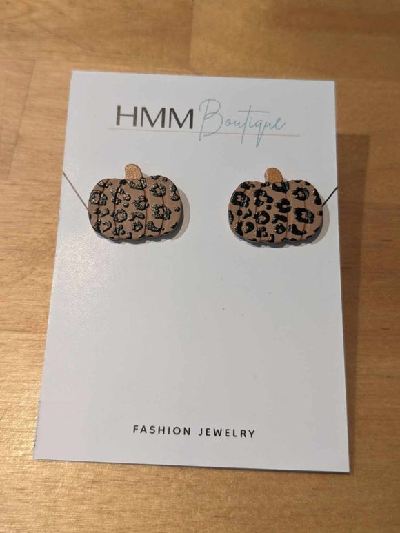 Leopard Pumpkin Earrings