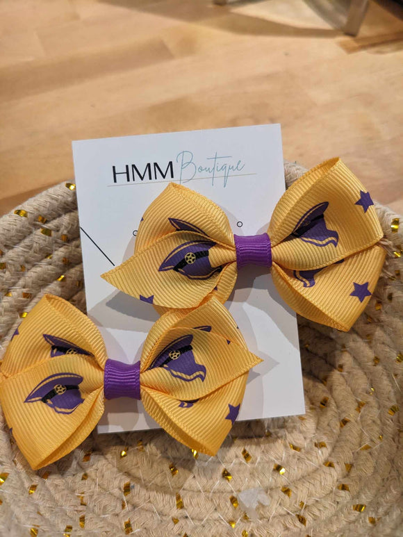Halloween Hair Clips, Yellow- Set of 2