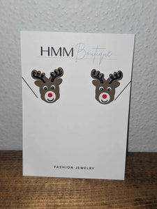 Reindeer Clay Texture Earrings