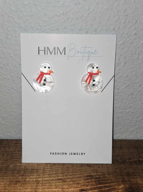 Snowman Acrylic Stud Earrings