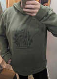 Wild Wisconsin Olive Green Hoodie