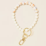 Ceramics Beaded Bracelet Key Chain: Yellow