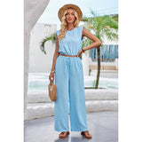 Two Piece Sleeveless Wide Leg Set