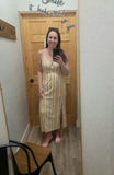 Yellow Geometric Split Thigh Sleeveless Dress