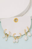 Pearl Charm Hoop Earrings Set: GDCRM