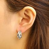 14K Gold Dipped Triple Hoop Tango Earrings: Silver