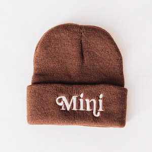Matching Knit Hats- Mini- Dark Brown: Toddler Size
