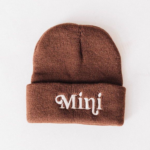 Matching Knit Hats- Mini- Dark Brown: Toddler Size