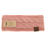 Solid Cable Knit CC Women's Fashion Headband: Salmon Pink