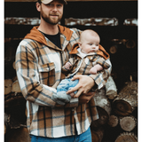 YOUTH Hooded Brown & Gray Flannel Jacket